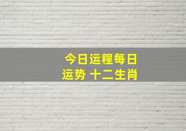 今日运程每日运势 十二生肖